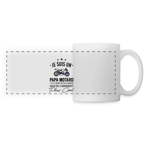 Super Papa Motard - Mug panoramique contrasté et blanc