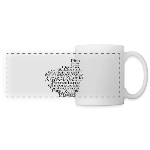 Carte Corse Villes Typographie - Mug panoramique contrasté et blanc