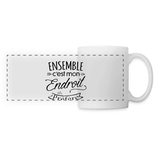 T-Shirt 'Ensemble, notre endroit préféré' - Cadeau Amoureux - Mug panoramique contrasté et blanc
