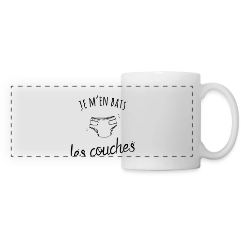T-shirt Humour "Je M'en Bats Les Couches" - Idée Cadeau Drôle - Mug panoramique contrasté et blanc