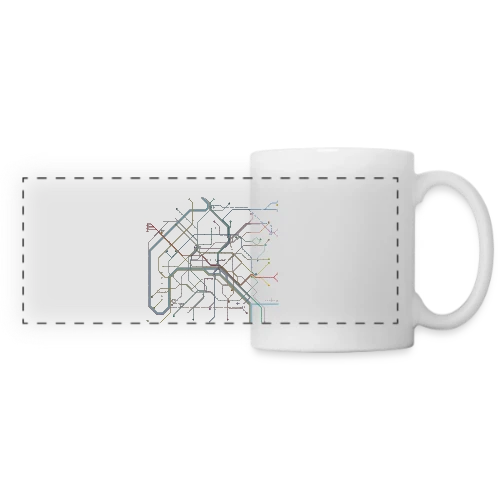 Plan Métro Paris Coloré - Mug panoramique contrasté et blanc