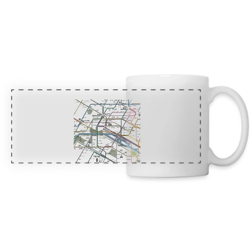 Plan Métro Parisien - Mug panoramique contrasté et blanc