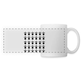 Maquette de Mug panoramique contrasté et blanc « Motif Hermines Bretonnes » à imprimer et personnaliser