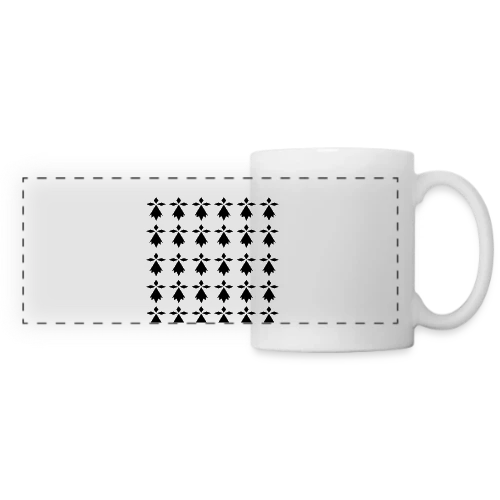 Motif Hermines Bretonnes - Mug panoramique contrasté et blanc