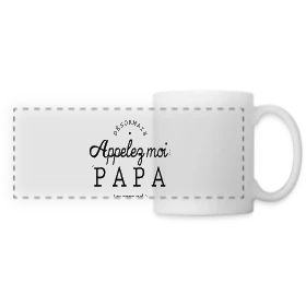 Maquette de Mug panoramique contrasté et blanc « T-Shirt 'Moi, c'est Papa Maintenant !' - Annonce Naissance » à imprimer et personnaliser