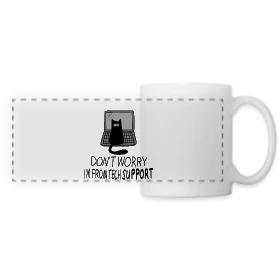 Maquette de Mug panoramique contrasté et blanc « Chat de Support Technique » à imprimer et personnaliser