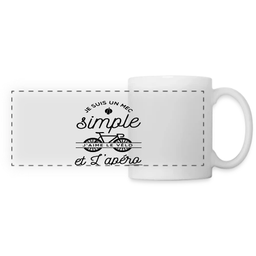 T-shirt "Mec Simple, Vélo & Apéro" - Mug panoramique contrasté et blanc