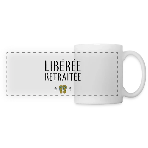 T-shirt 'Libérée Retraitée' - L'Humour pour Célébrer Sa Nouvelle Vie - Mug panoramique contrasté et blanc