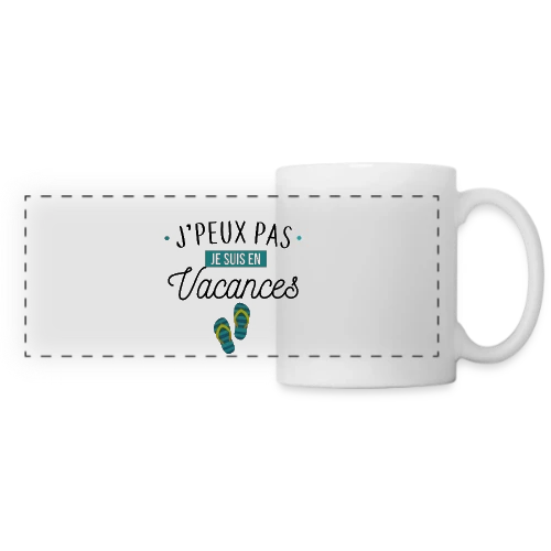 J'peux Pas, Je Suis En Vacances ! - Mug panoramique contrasté et blanc