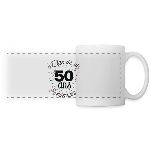50 ans : L'Âge de la Perfection - Mug panoramique contrasté et blanc