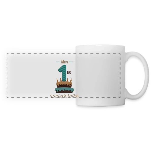 T-shirt Mon Premier Anniversaire Garçon - Mug panoramique contrasté et blanc