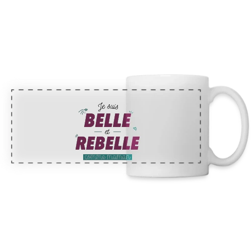 T-shirt "Belle et Rebelle comme Maman" - Mug panoramique contrasté et blanc