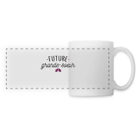 Maquette de Mug panoramique contrasté et blanc « Future Grande Sœur : Annonce Originale & Cadeau Mignon » à imprimer et personnaliser
