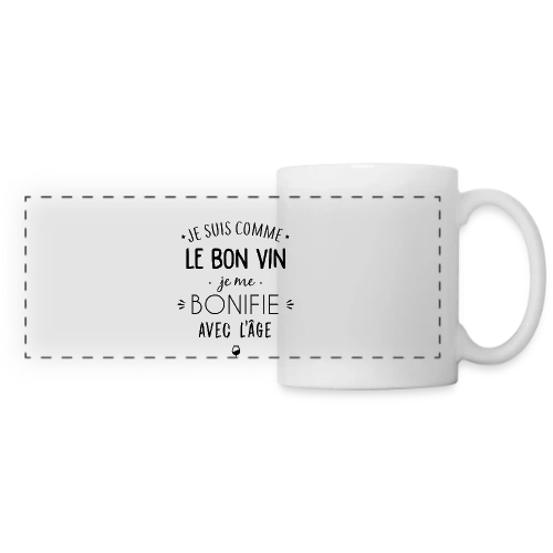 T-shirt Je me bonifie avec l'âge - Millésime Humour - Mug panoramique contrasté et blanc