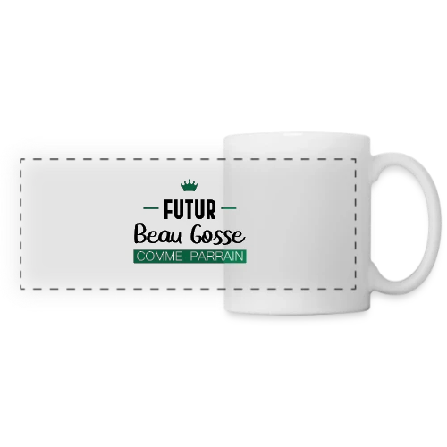 Futur Beau Gosse comme Parrain : T-shirt Humour Naissance - Mug panoramique contrasté et blanc