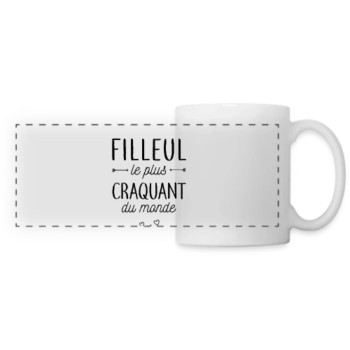 Mon Filleul Adoré et Craquant - Mug panoramique contrasté et blanc