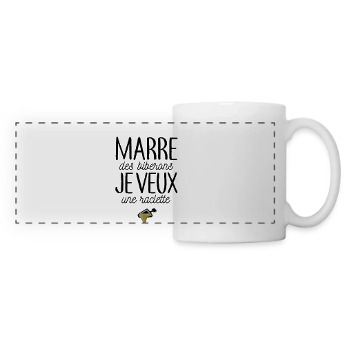 Bébé Gourmand : Marre des Biberons, Je Veux une Raclette ! - Mug panoramique contrasté et blanc