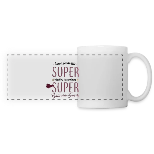 Bientôt Grande Sœur Super Héros - Mug panoramique contrasté et blanc