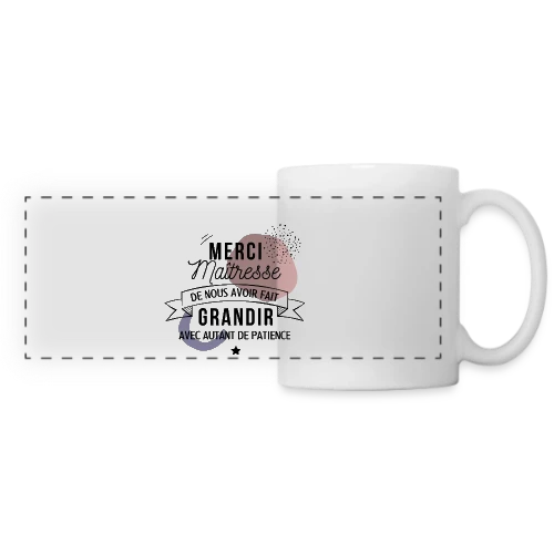 Maîtresse en Or : Merci pour tout ! - Mug panoramique contrasté et blanc