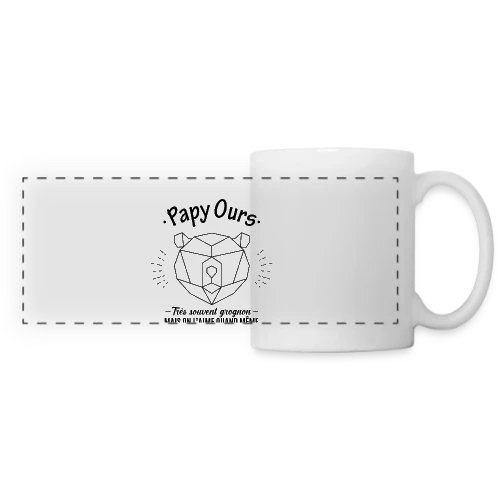 T-shirt Papy Ours Grognon, Adoré Malgré Tout - Mug panoramique contrasté et blanc
