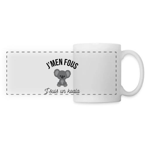 T-shirt "J'm'en Fous, J'suis un Koala" - Humour Décontracté - Mug panoramique contrasté et blanc