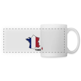 Maquette de Mug panoramique contrasté et blanc « France Tricolore Stylisée » à imprimer et personnaliser