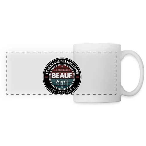 Le Véritable Beauf Parfait : Le T-shirt Humour Homme - Mug panoramique contrasté et blanc