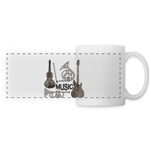 Passion Musique : Instruments & Guitare - Mug panoramique contrasté et blanc