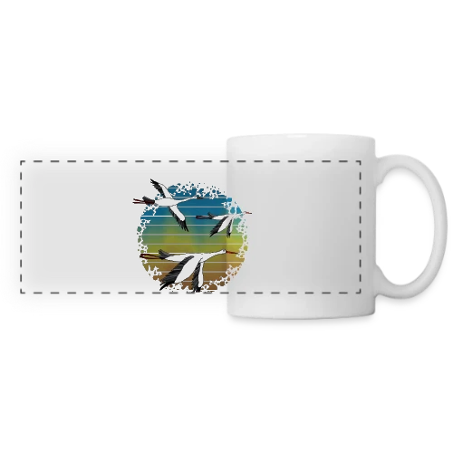 Cigogne Élégante - Mug panoramique contrasté et blanc