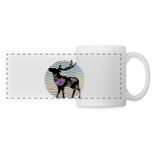 Cerf Majestueux - Mug panoramique contrasté et blanc