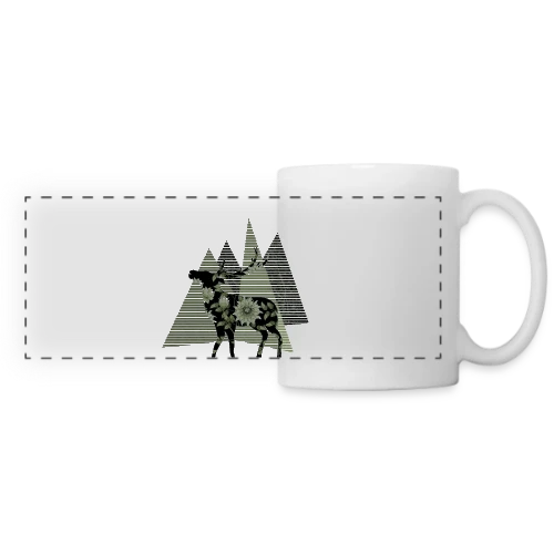 Cerf Majestueux - Mug panoramique contrasté et blanc