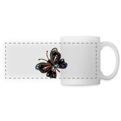 Papillon Élégant - Mug panoramique contrasté et blanc
