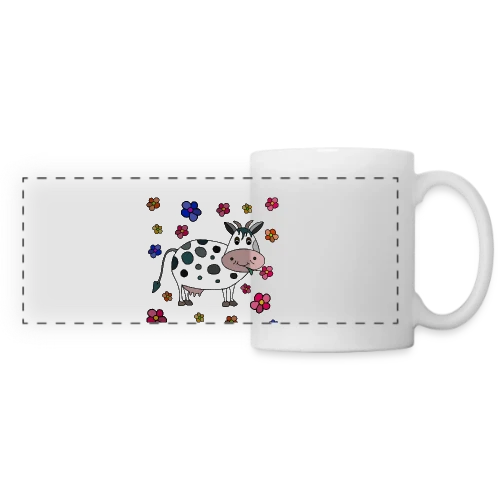 Krowa, la Vache Amusante - Mug panoramique contrasté et blanc