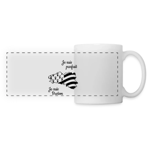 T-shirt "Je suis Breton, donc parfait !" - Mug panoramique contrasté et blanc
