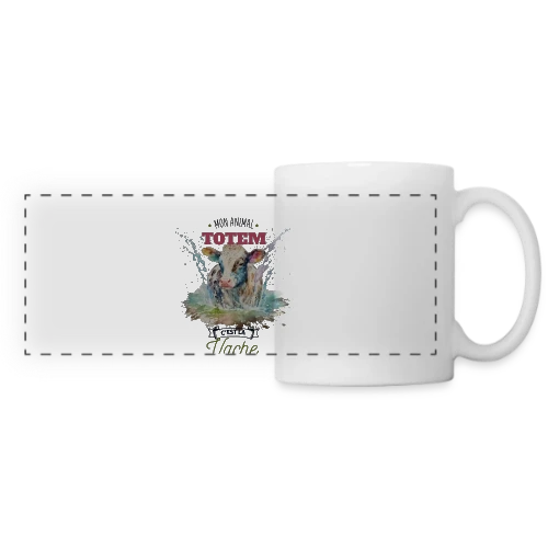 Ma Vache, Mon Animal Totem Humour - Mug panoramique contrasté et blanc