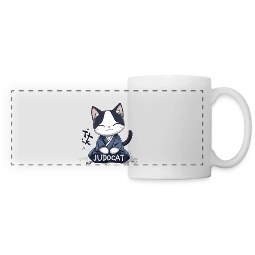 JUDOCAT: Le chat manga judoka - Mug panoramique contrasté et blanc