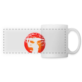 Maquette de Mug panoramique contrasté et blanc - Kunoichi Esprit Bushido à imprimer et personnaliser