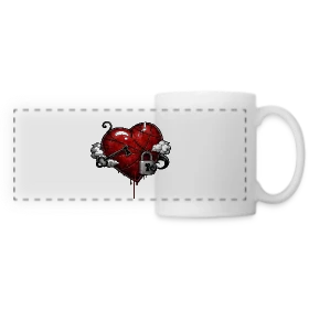 Maquette de Mug panoramique contrasté et blanc « Cœur Résilient » à imprimer et personnaliser