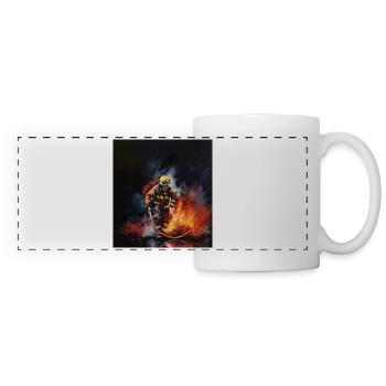 Un design de pompier héroïque pour de vrais héros - Mug panoramique contrasté et blanc - blanc - Devant