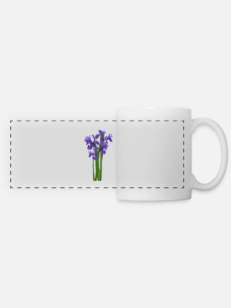 Blumen Frühling Iris Schwertlilien - Geschenkidee - Panoramatasse - Weiß