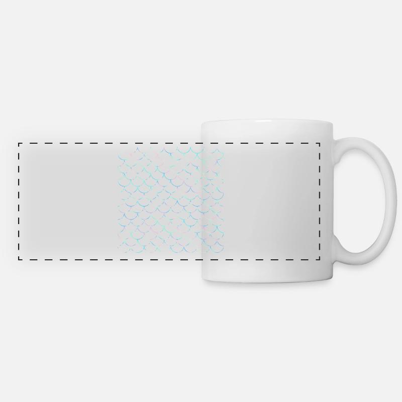 Écailles de sirène - Mug panoramique contrasté et blanc - blanc