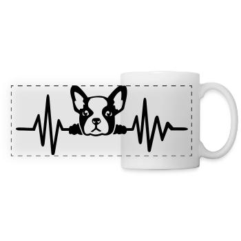 Bouledogue - Mug panoramique contrasté et blanc - blanc - Devant