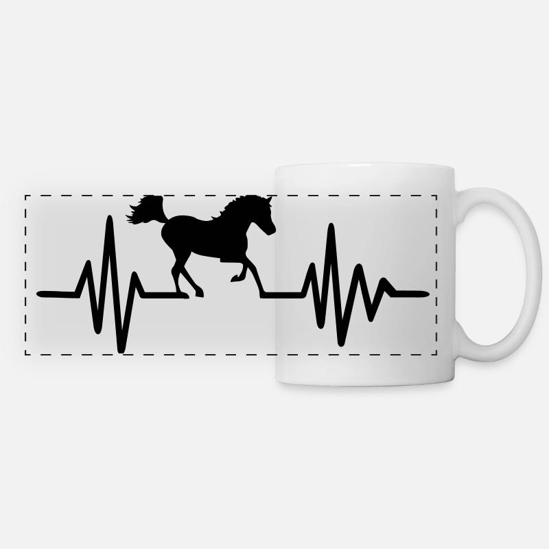 Cheval - Mug panoramique contrasté et blanc - blanc
