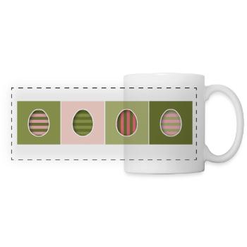 Striped Easter Eggs - Panoramic Mug - white - Front