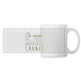 Maquette de Mug panoramique contrasté et blanc « Ça Casse Pas Trois Pattes » à imprimer et personnaliser