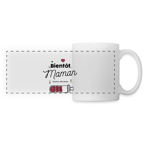 T-shirt Future Maman : Mon Cœur Bat Pour Deux - Mug panoramique contrasté et blanc