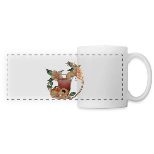 Cocktail Pêche en Fleurs: Douceur Estivale - Mug panoramique contrasté et blanc
