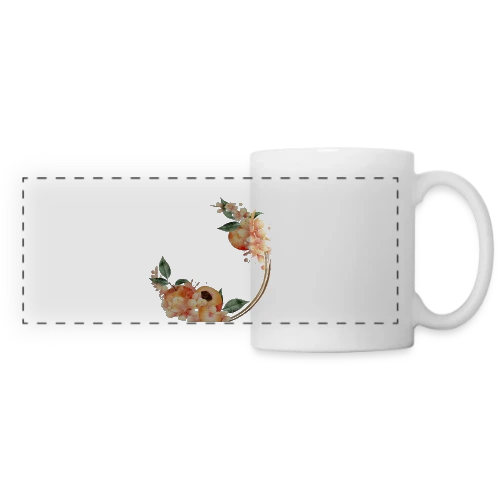 Pêche et Fleur en Couronne Tendance - Mug panoramique contrasté et blanc