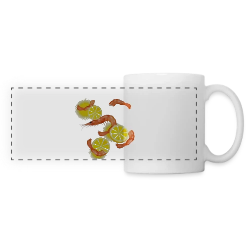 Crevettes et Citron Frais - Mug panoramique contrasté et blanc