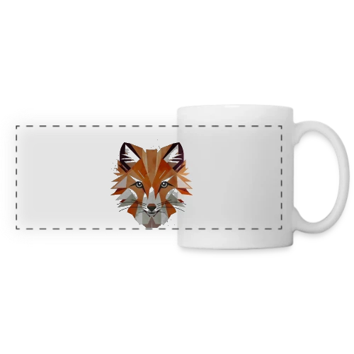 Renard Géométrique Éclatant - Mug panoramique contrasté et blanc